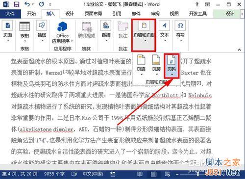 word2013如何从某一页开始插入页码?