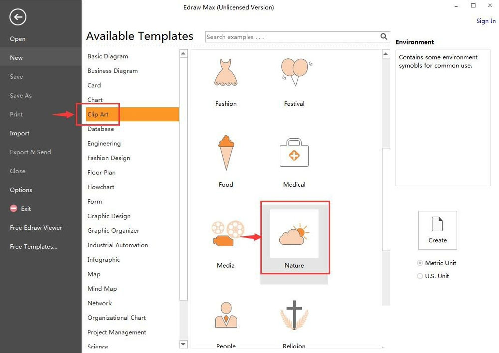 Edraw Max意图图示怎么创建下雪图标?