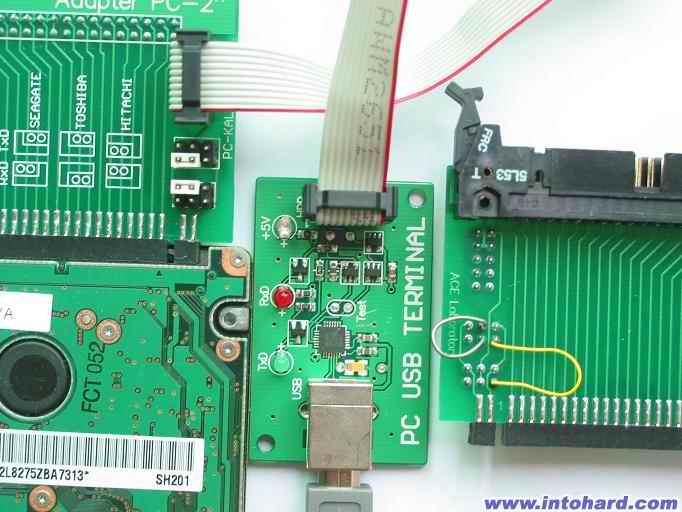 PC3000 for Windows修复笔记本硬盘时的COM线连接图