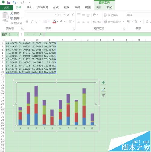 Excel2016表格中怎么制作柱形悬浮图表?