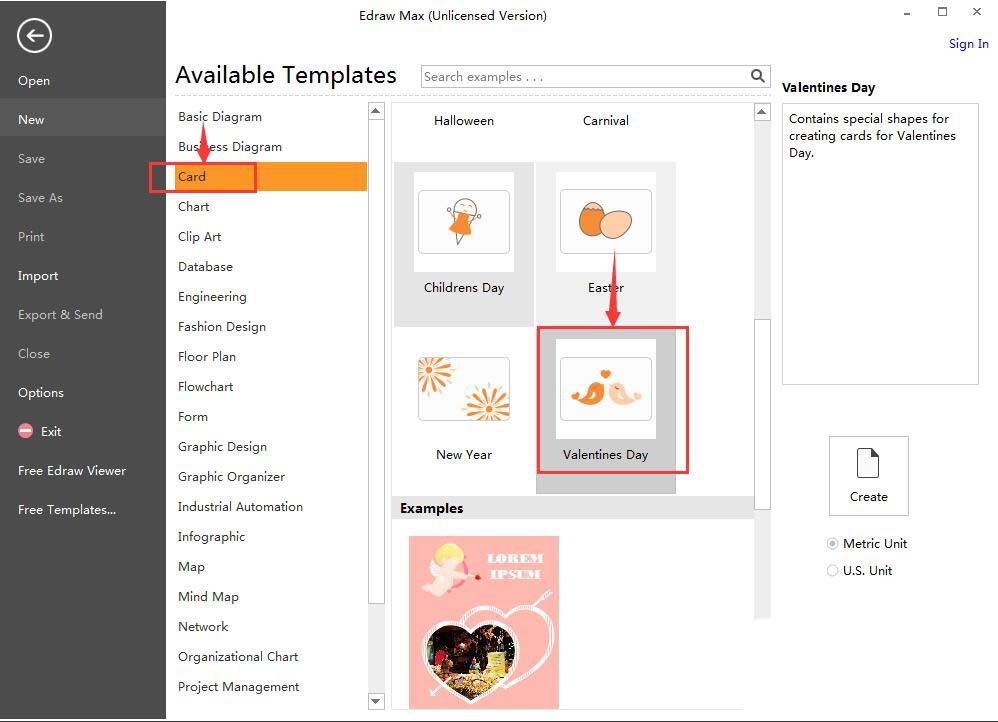 Edraw max亿图图示怎么制作情人节贺卡?