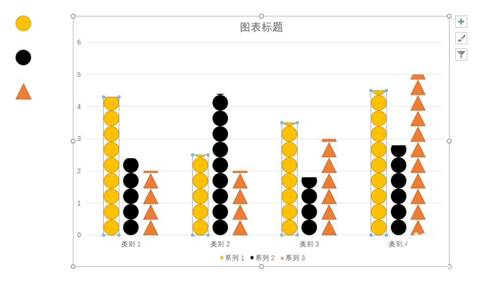 PPT柱形图表怎么填充几何图形?