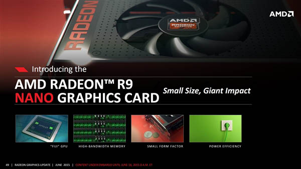 AMD R9 Nano显卡上市时间敲定 8月发布