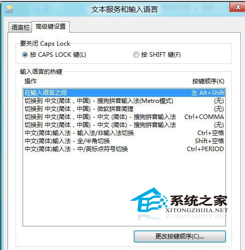 Win8下如何用ctrl+shift取代Win键+空格键切换中英文输入法