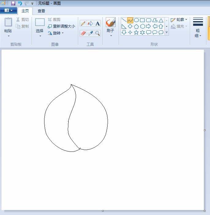 画图工具怎么绘制桃子? 画图软件画简笔画桃子的教程
