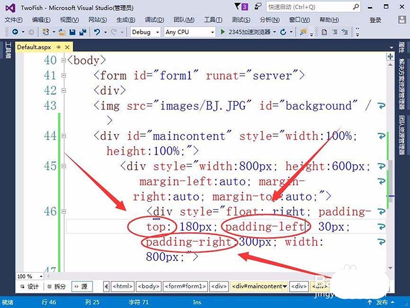 VisualStudio使命使用代码实现网页的整体布局?