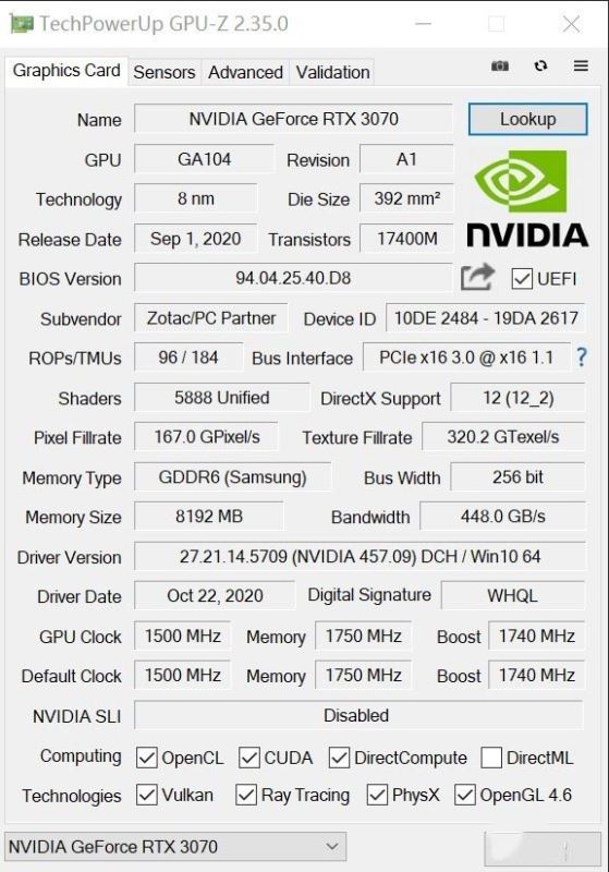 索泰RTX 3070 X-GAMING OC怎么样 索泰RTX 3070 X-GAMING OC详细评测