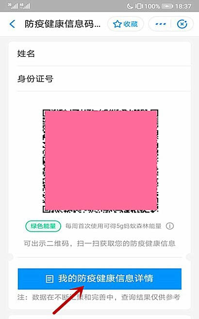 支付宝全国健康码怎么查看个人健康信息详情?