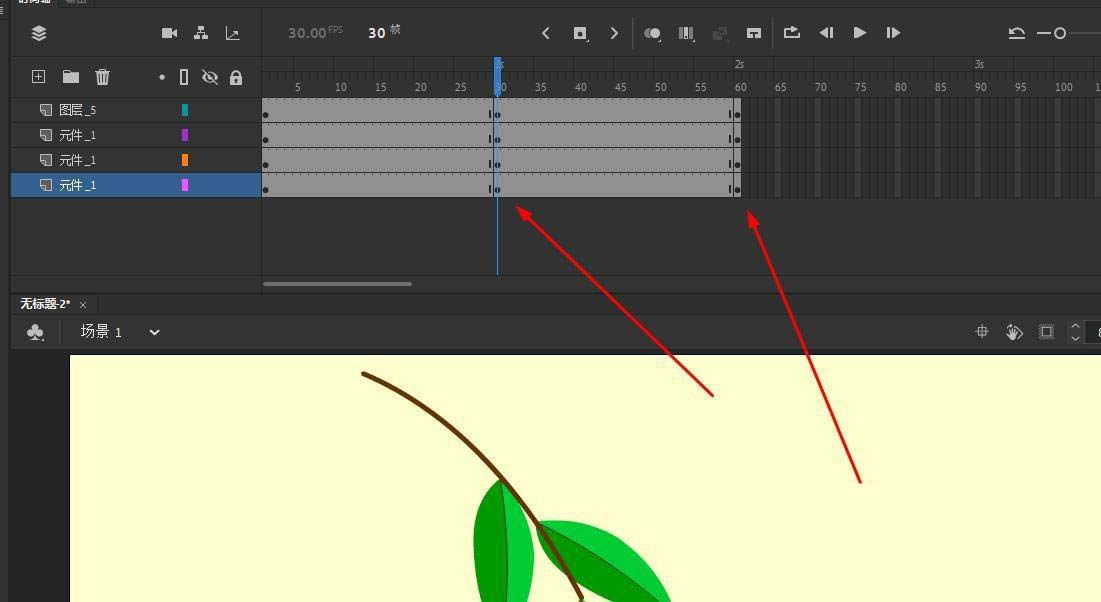 Animate怎么制作树枝树叶随风摆动的动画效果?