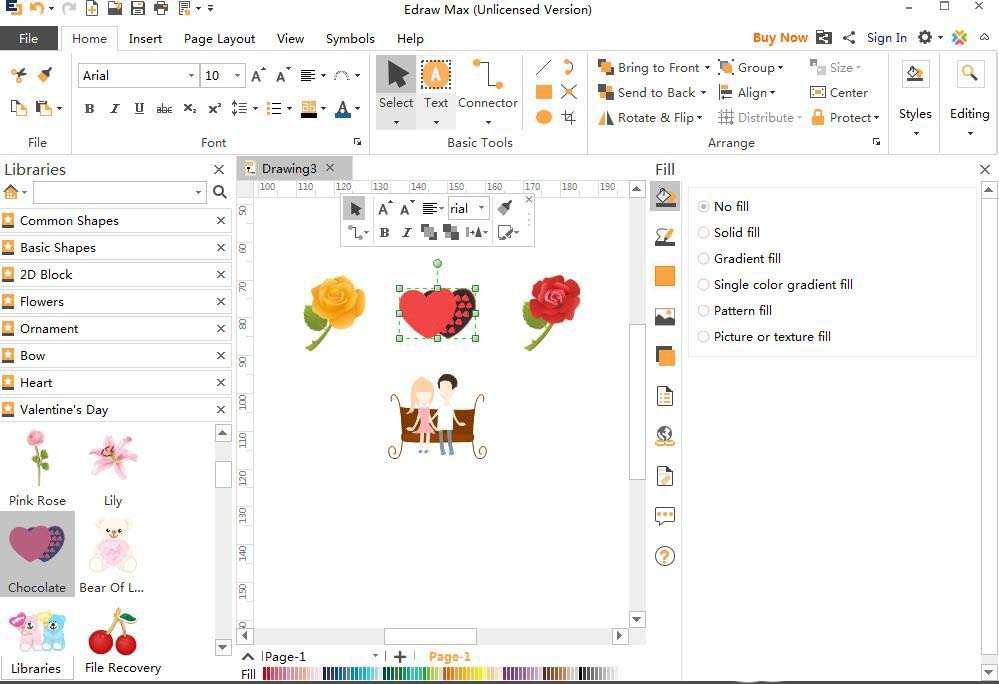 Edraw max亿图图示怎么制作情人节贺卡?