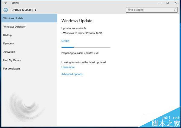 Win10 RS1桌面预览版14271该怎更新?