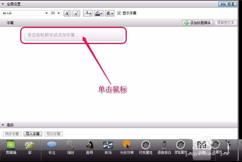 CamtasiaStudio视频怎么添加字幕?