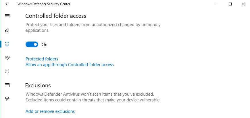 Win10 Insider 16232版中怎么使用受控文件夹功能?