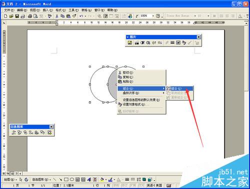 Word怎么将两个圆交叉重叠部分填充阴影?