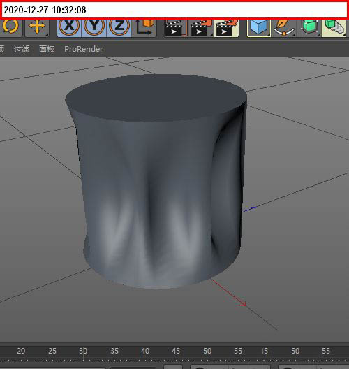 c4d圆柱体怎么制作皱褶内陷效果? c4d凹陷效果的实现方法