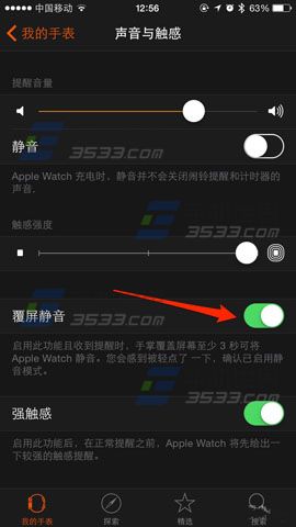 Apple Watch怎么开启覆屏静音？