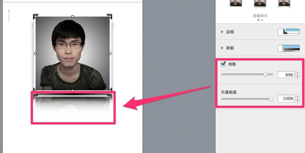 Pages图片怎么添加倒影效果? Pages编辑照片样式的技巧