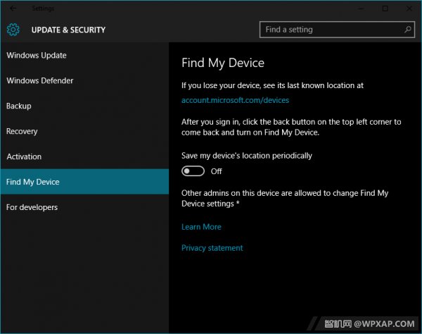 Win10预览版10558：新增&ldquo;寻找我的设备&rdquo;防盗功能