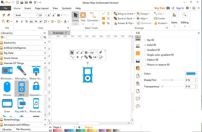Edraw Max亿图图示怎么画MP3播放器?