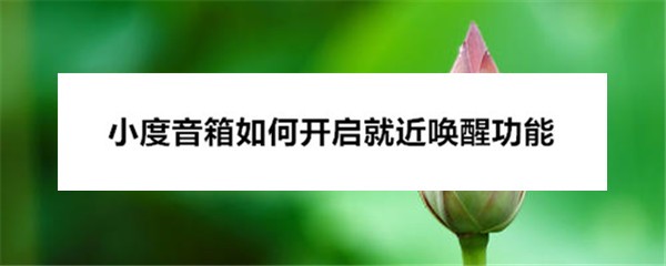 小度音箱就近唤醒功能在哪? 小度音箱开启关闭就近唤醒的技巧