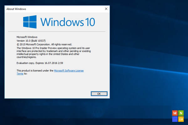 Win10 Build 10537最新预览版更新曝光 高清截图预览