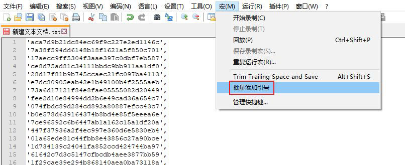 notepad首尾怎么添加引号? notepad++批量添加引号的技巧