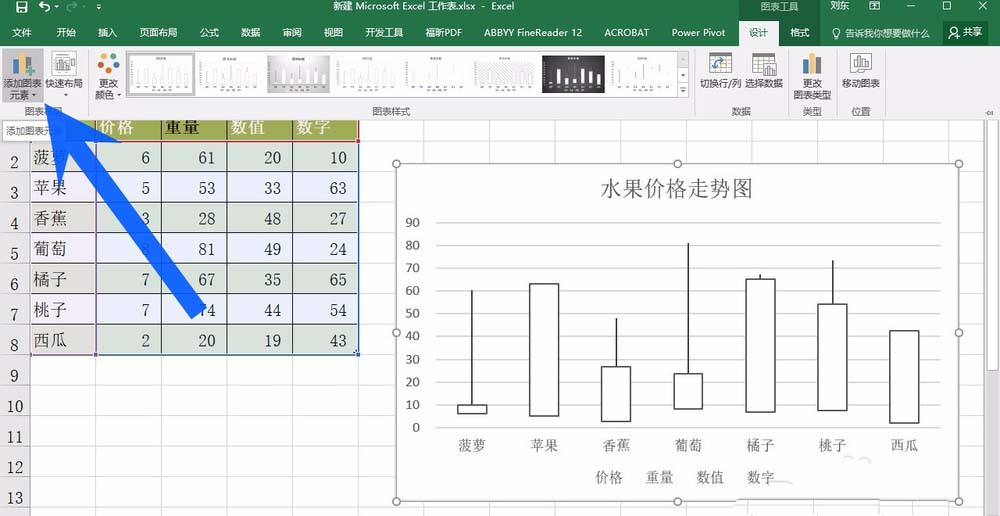 Excel2016表格中的图表怎添加数据标签?