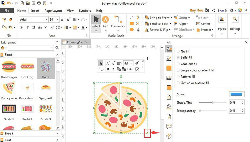 Edraw Max亿图图示怎么绘制美味的Pizza图?