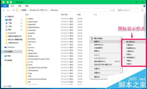 win10桌面图标怎么设置像文件夹中的图标一样显示? 8种显示形式介绍
