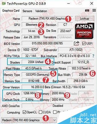 AMD RX 480规格参数曝光：2304个流处理器