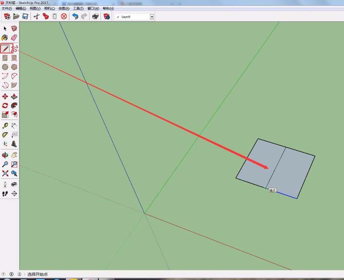 sketchup草图大师怎么建模三角坡?