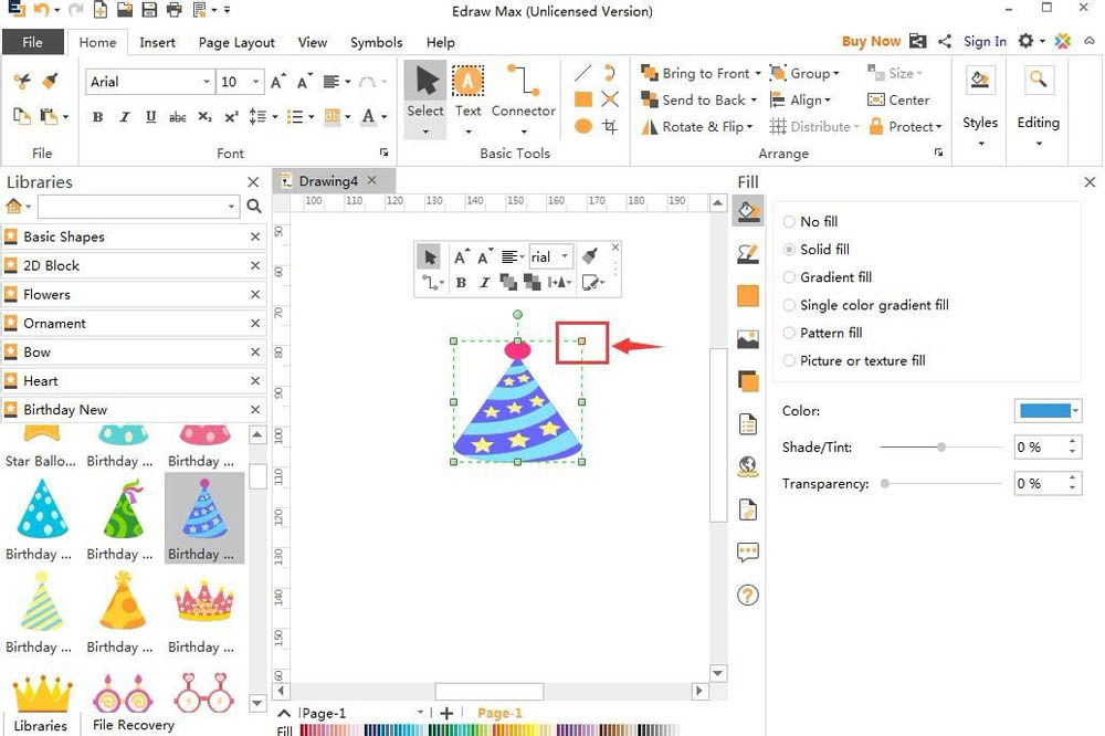 Edraw Max亿图图示怎么绘制生日皇冠或生日帽?
