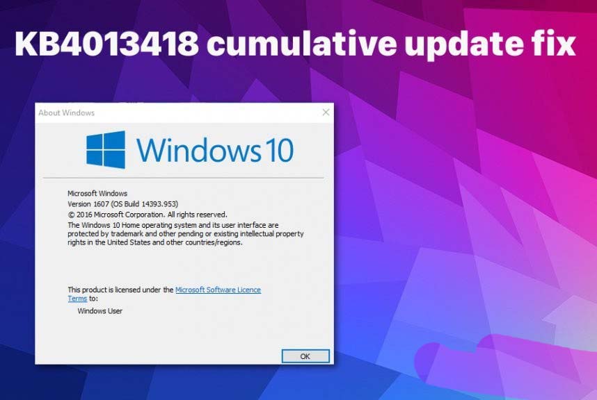 win10怎么修复KB4013418累积更新遇到的问题?