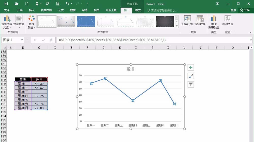 excel断开的折线图怎么连接? excel中间断开的折线图重新连接的教程