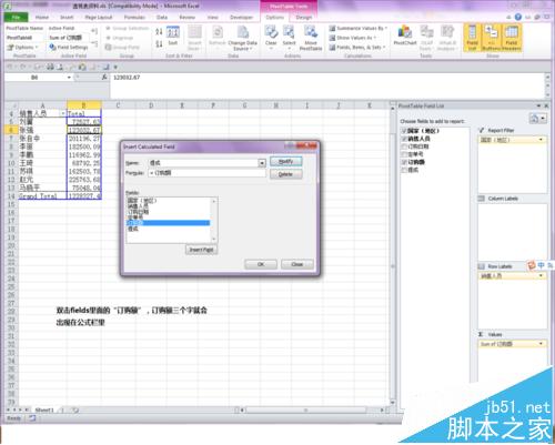 excel2010数据透视表计算字段怎么添加?
