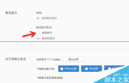 网易云音乐歌词在哪里显示？开启电脑桌面歌词的教程