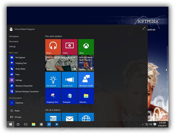 [教程]win10 build 10074开始菜单暗藏背景模糊特技