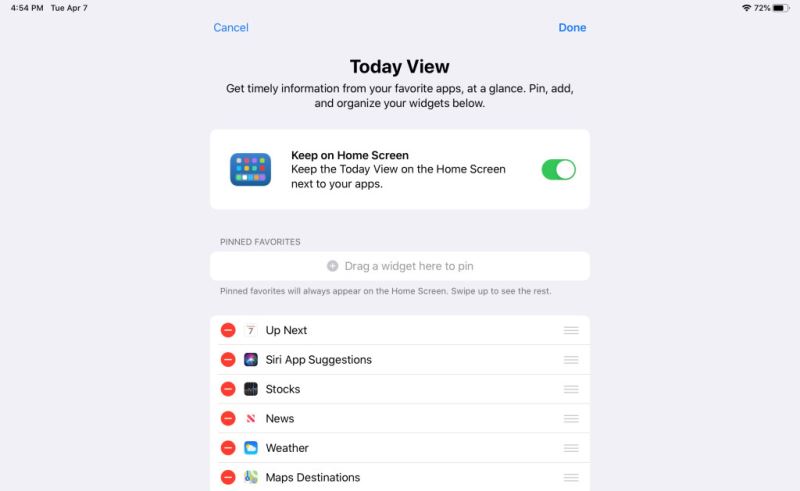 iPadOS13系统如何把小部件页面保留在主屏幕?