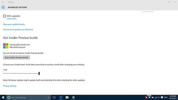 Win10预览版10565多图欣赏：Insider通道设置有变