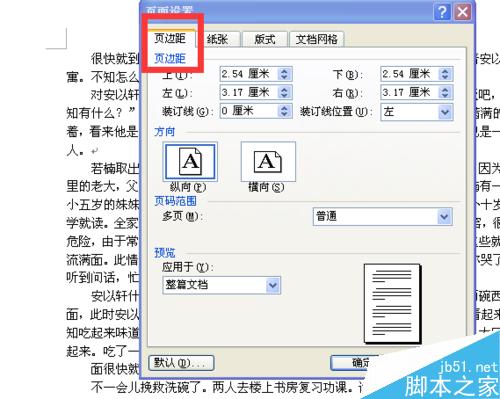 word文档的上下左右边距怎么设置?
