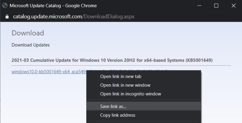 Win10 KB5001649安装失败提示错误代码0x80070541怎么办