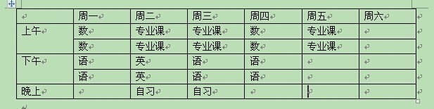 用word绘制简单的表格