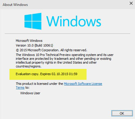 Win10技术预览版死期公布：超过后将无法启动