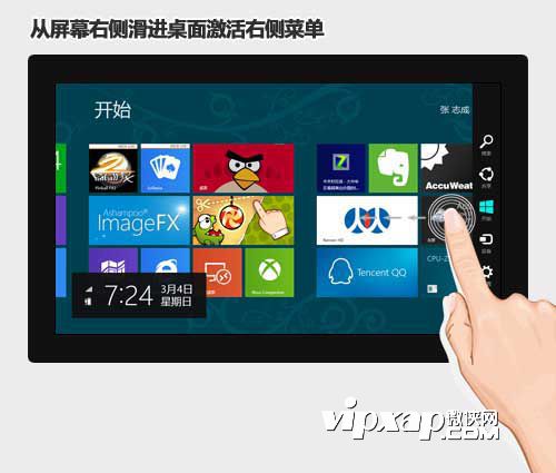 win8平板电脑有哪些手势？如何不使用鼠标操控平板电脑