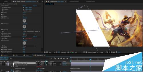 Ae怎么制作玻璃划过图片的特效?