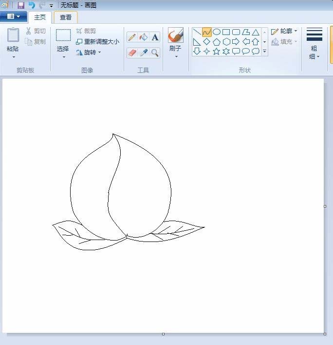 画图工具怎么绘制桃子? 画图软件画简笔画桃子的教程