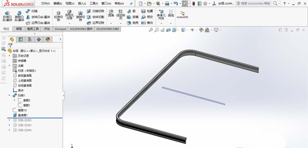 solidworks2017怎么画台框模型?