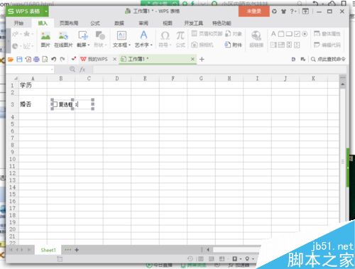 在WPS单元格中怎么添加设置复选框?