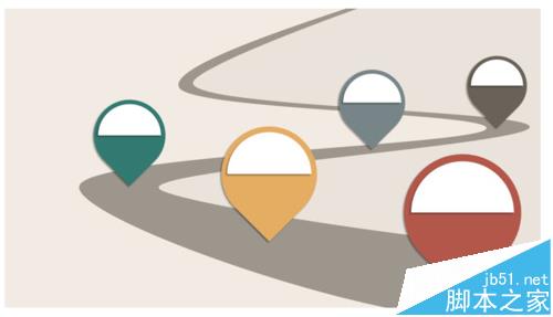 ppt中怎么绘制一条带有透视感的曲线时间线?