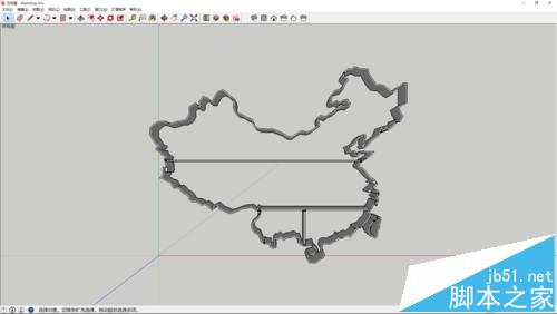 sketchup怎么在地图上制作中国地图图形的书架?